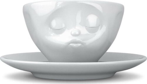 Bílý líbající porcelánový hrnek na kávu 58products