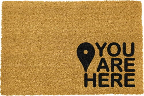 Černá rohožka z přírodního kokosového vlákna Artsy Doormats You Are