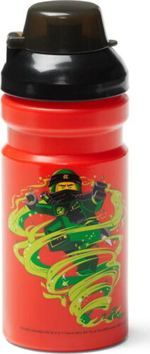 Červená lahev na vodu s černým víčkem LEGO® Ninjago