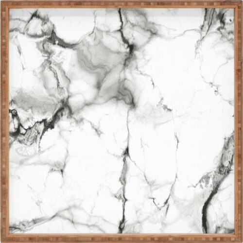 Dřevěný dekorativní servírovací tác Marble