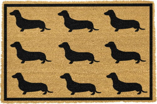 Rohožka z přírodního kokosového vlákna Artsy Doormats Dachshund