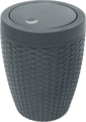 Šedý koupelnový koš Addis Rattan Bath Bin Charcoal